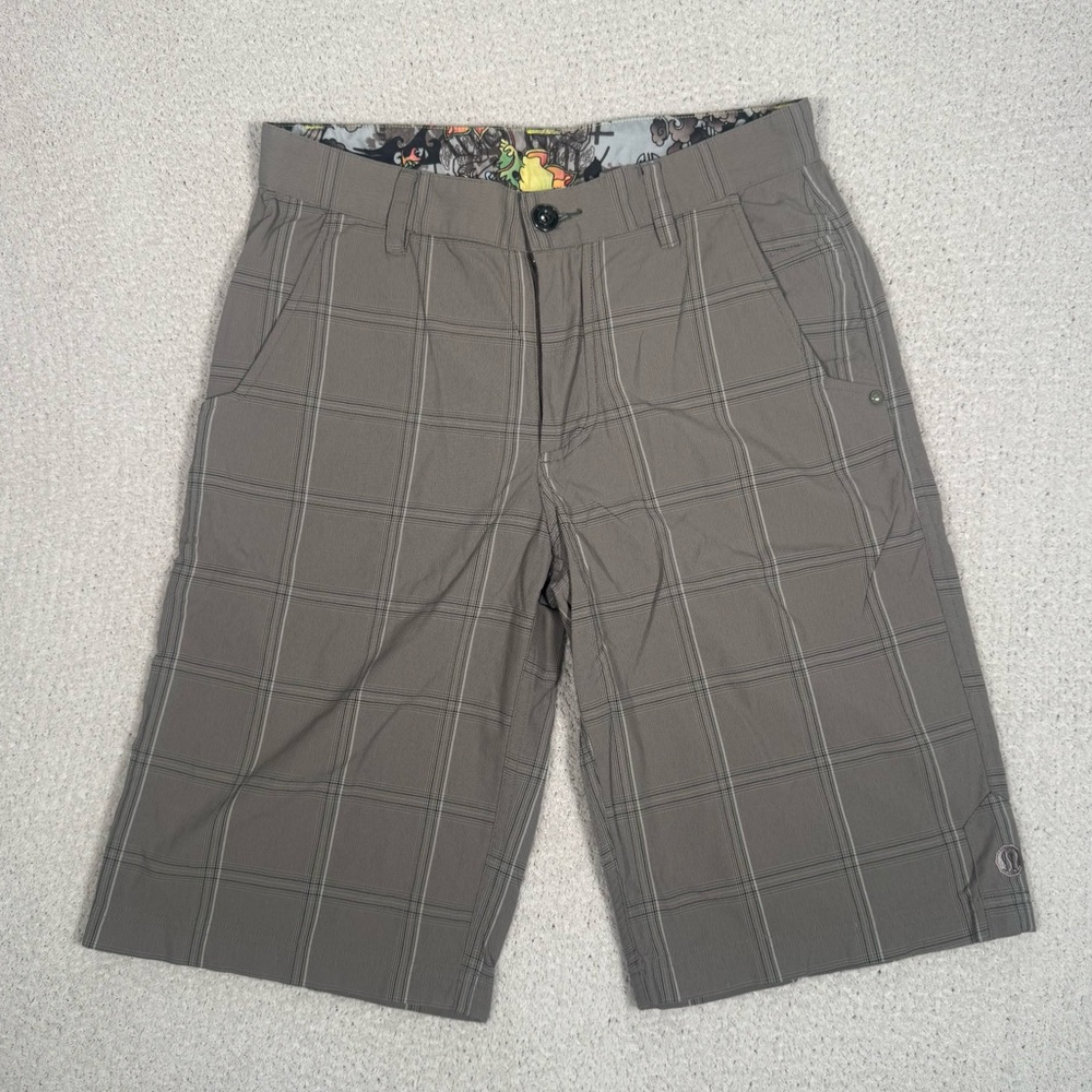 Lululemon Short Men 32 Wet Dry Warm Plaid Technical Chino Outdoor Athletic Basic